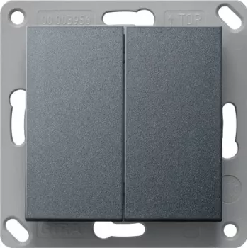 Bouton-poussoir mural sans fil GIRA, sans pile, 2 postes, anthracite 242228