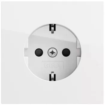Prise SCHUKO GIRA 445370 avec interrupteur et capot rabattable, blanc pur