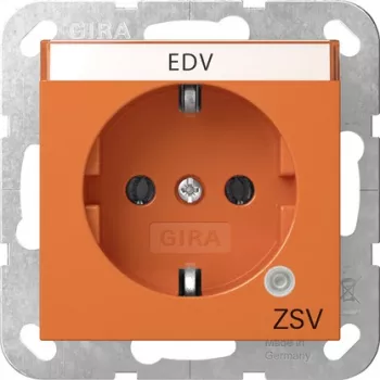 Prise SCHUKO Gira 4452109 avec LED de contrôle et couvercle rabattable, blanc pur brillant