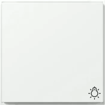 Bouton Gira TX44 avec symbole lumière, blanc pur satiné 328566