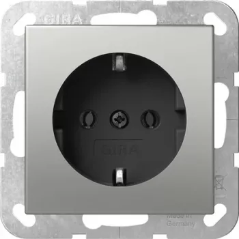 Prise SCHUKO Gira sans griffes acier inoxydable 4466600