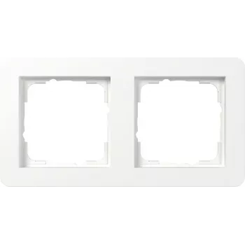 GIRA 0212151 Cadre de recouvrement 2 postes E1, blanc pur mat