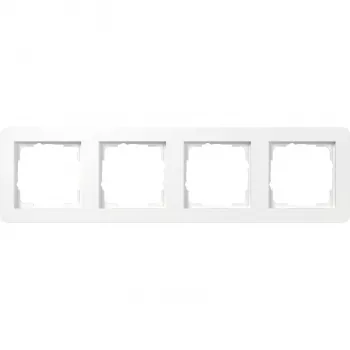 Gira E1 Cadre de recouvrement, 4 postes, blanc pur mat (0214151)