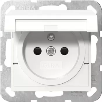 Gira 448803 prise avec broche de terre, couvercle rabattable et obturateur