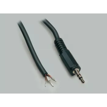 BKL Electronic 1101052 3.5 mm Stereo Jack Plug Connector, 3-Pole, Metal, Solder, 1 pc