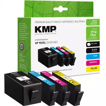 KMP Compatible Ink Cartridge 4-Pack Black/Cyan/Magenta/Yellow for HP 903XL (3HZ51AE) 1756,4005