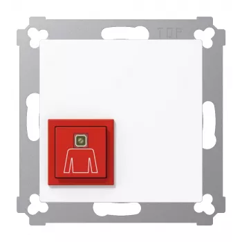 Bouton d'appel JUNG AS 500, 1 pôle NO, blanc alpin, fixation à vis NRSAS0834RTWW