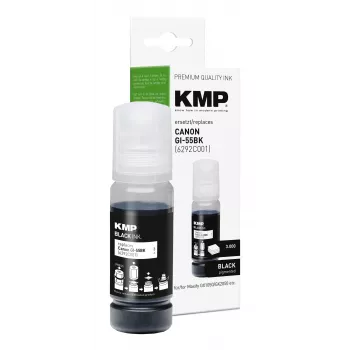 KMP PRINTTECHNIK Compatible Ink Refill Bottle for Canon GI-55BK (6292C001), Black, 70 ml 1587,0001