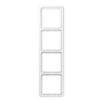 Cadre de recouvrement 4 postes JUNG CD 500, blanc alpin, horizontal/vertical CD584WUWW