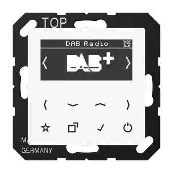 Radio intelligente DAB+ JUNG DAB A WW, série AS/A, blanc alpin