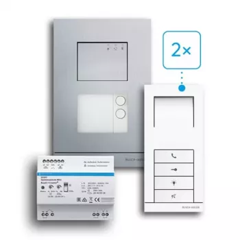 Ensemble audio pour maison à deux familles BUSCH-JAEGER 83-2FHAudio/SET 2 fils en saillie (2CKA008300A1464)