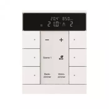 Busch-Jaeger Thermostat d'ambiance avec capteur de CO2 et d'humidité, 6 postes, SBC/U6.0.11-84 (2CKA006330A0009)