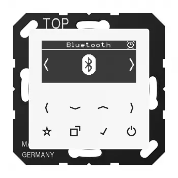 Radio intelligente JUNG DAB A BT WW DAB+ avec Bluetooth, série AS/A, blanc alpin