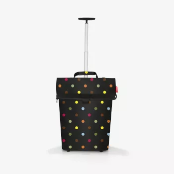 Reisenthel trolley M Sac trolley, polyester, noir avec motif à pois, couleurs assorties, 2 roues (NT7009)