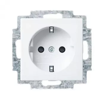Prise encastrée SCHUKO Busch-Jaeger 100, pack économique de 20, blanc/gris clair 2CKA002013A5545