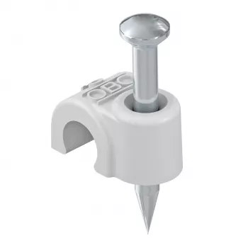 Clip à clou isolé OBO Bettermann Iso-Nagel-Clip 5,0 mm, gris clair, 100 pièces 2227339