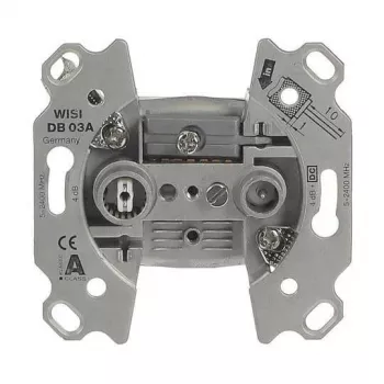 BUSCH-JAEGER 0230-102 Antenna Socket Insert, 2 Outputs, End Socket, White 2CKA000230A1554
