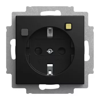 Busch-Jaeger FI-Schukomat prise Schuko avec interrupteur différentiel, 16 A, 10 mA, encastrée, noir mat 2CKA003116A0673