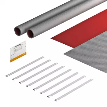 Ensemble de bandages OBO Bettermann FSB-K32 pour installations photovoltaïques, 550x380 mm, gris/rouge, 7203150