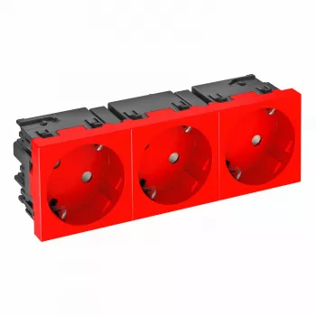 Prise Schuko OBO BETTERMANN Connect 45 STD-D3SC SRO3 3 postes, inclinée à 33°, noir 6120509