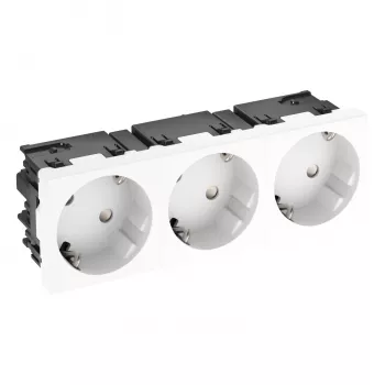OBO BETTERMANN Connect 45 STD-D3SC RW3 prise SCHUKO 33° 3 postes blanc pur 6120503