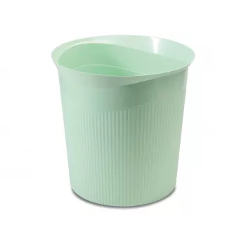 Poubelle ronde HAN Re-LOOP 13 L, vert pastel, plastique recyclé PIR à 100 %, texturé 18148-805