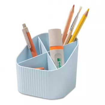 Pot à crayons HAN X-LOOP, bleu pastel, 4 compartiments, 11,1 x 11,1 x 10,5 cm 17238-884D