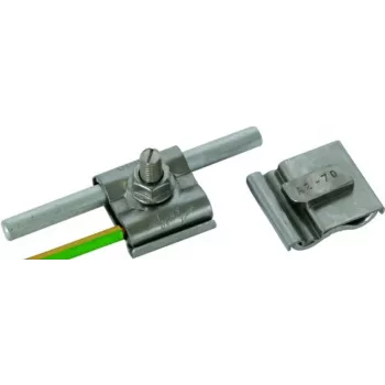 DEHN pince de mise à la terre universelle M8 pour conducteurs ronds 8-10 mm et 4-50 mm², acier inoxydable (540250)