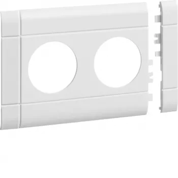 Hager plaque de recouvrement 2 postes prise de courant pour goulotte BRH blanc signalisation (RAL 9016) GB100209016
