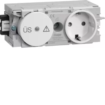 HAGER GS12009016 prise Schuko avec protection fine, montage profil C, blanc signalisation