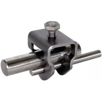 DEHN pince de raccordement TE NIRO pour tige ronde Ø20 mm et fil rond Ø10 mm, acier inoxydable V2A (630129)