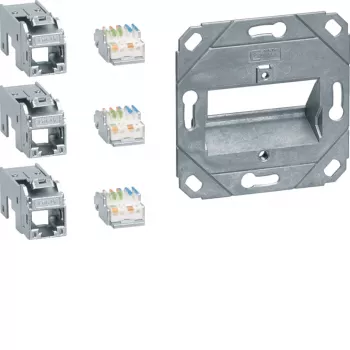 Module de raccordement RJ45 blindé Hager Teha GMKSRJ45C6A3 Cat.6A