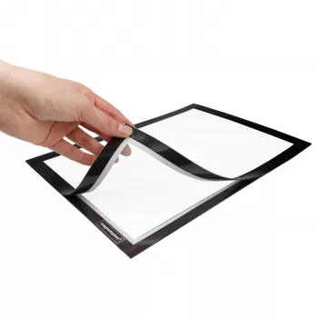 Cadre d'information autocollant double face MAGNETOPLAN HOLTZ magnetofix, DIN A6, noir, rabattable 1132112