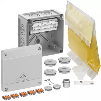 Boîte de dérivation SPELSBERG Abox Pro XT SL-6², IP68, conducteur max. 6 mm², 5 pôles, grise 40646001