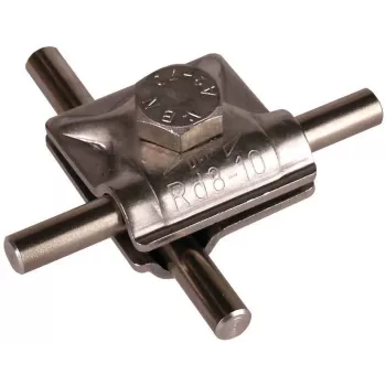 Pince de raccordement universelle DEHN 390059, conducteur rond 8-10 mm, acier inoxydable