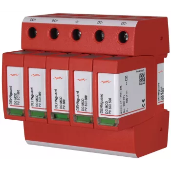 Parafoudre DEHN DG M PV2 SCI 1000 type 2 pour installations photovoltaïques, 3 pôles, 1000 V DC, 40 kA, montage sur rail DIN 952514