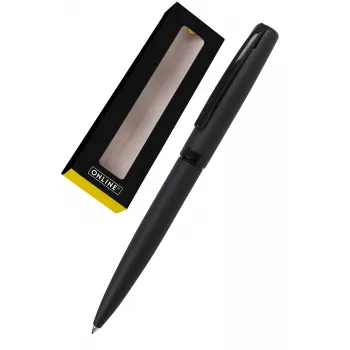 ONLINE SCHREIBGERÄTE Eleganza stylo bille, corps noir, encre bleue, mécanisme rotatif, métal, laque brillante 34752