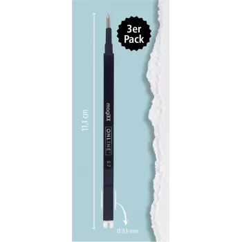 Recharge de stylo gel magiXX noire 0,7 mm, lot de 3 ONLINE 40161/3