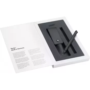 Coffret cadeau stylo roller LAMY swift noir mat avec étui en cuir 1238758