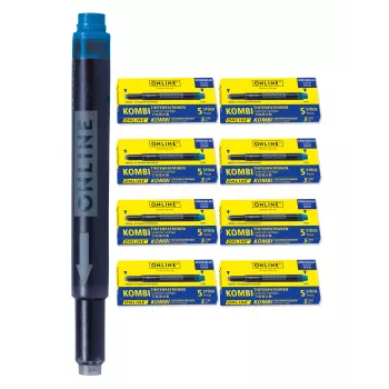 Cartouches d'encre combinées ONLINE pour stylos-plume bleu lot de 40 (70049)