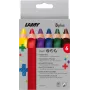 Crayons de couleur LAMY 3plus, ensemble de 6, ergonomiques triangulaires, mine extra épaisse résistante à la casse, couleurs assorties 1222002