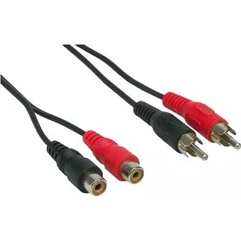 Câble de rallonge audio stéréo Good Connections 2x RCA mâle vers 2x RCA femelle, 1,5 m, noir AS-2CV2