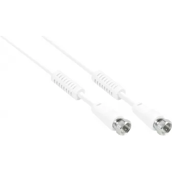 Câble coaxial GoodConnections F-Type vers F-Type avec noyau en ferrite, blindage 100 %, 2,5 m, blanc (S-FP25W)