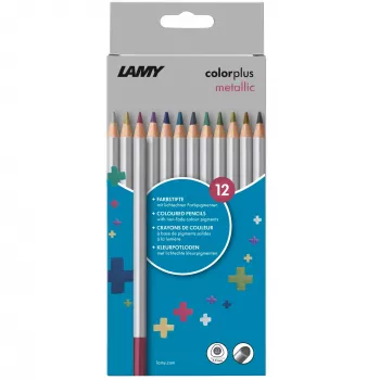 Crayons de couleur LAMY colorplus metallic, couleurs métallisées assorties, set de 12 (1235192)