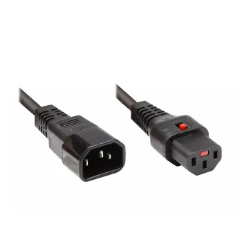 Câble d'alimentation Good Connections Alcasa 1600-IEC10 C14 vers C13, mâle/femelle, droit, 1 m, noir