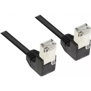 Good Connections câble patch Cat 5e F/UTP, 3 m, noir, connecteurs RJ45 coudés à 90° vers le bas 805S-030WI