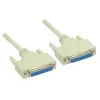 Câble null modem GoodConnections, DB25 femelle vers DB25 femelle, 3 m, nickelé, double blindage, noir 4030-3