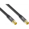 GoodConnections SmartFLEX câble d'antenne, coaxial IEC mâle vers femelle, doré, quadruple blindage, 120 dB, noir, 10 m (GC-M2057)