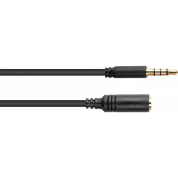 GoodConnections câble de rallonge TRRS 3,5 mm 4 pôles, mâle vers femelle, 2 m, noir AS-35V4B2