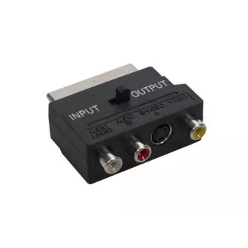 Adaptateur SCART vers 3x RCA + S-Video GoodConnections Alcasa 5525-3CU avec commutateur de direction, noir